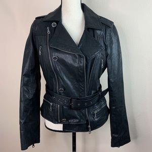 Vintage Genuine Leather Moto Jacket